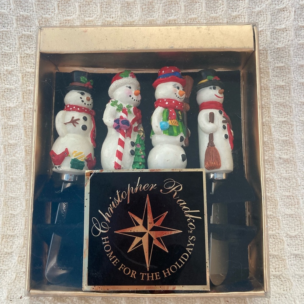 Christopher Radko Home For The Holidays Snowmen Pate Knives